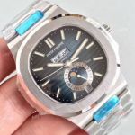 Swiss Replica Patek Moonphase Nautilus Stainless Steel Blue Dial Watch